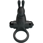 PRETTY LOVE – VIBRATING RING + RABBIT CLITORIS STIMULATOR 10 VIBRATIONS BLACK