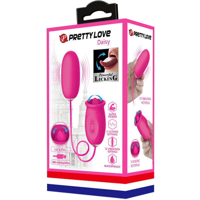 Pretty Love Daisy – Vibro-Ei mit klitoraler Zungenstimulation, Rosa