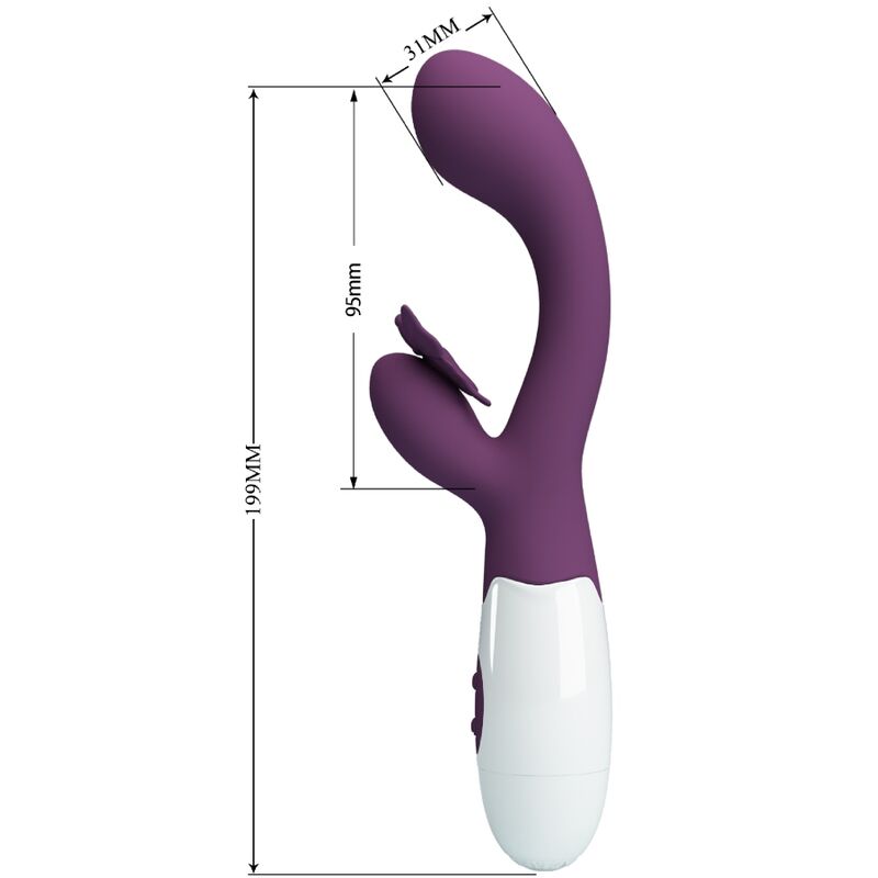 PRETTY LOVE – BUTTERFLY KISS RABBIT VIBRATOR & G-SPOT STIMULATOR PURPLE