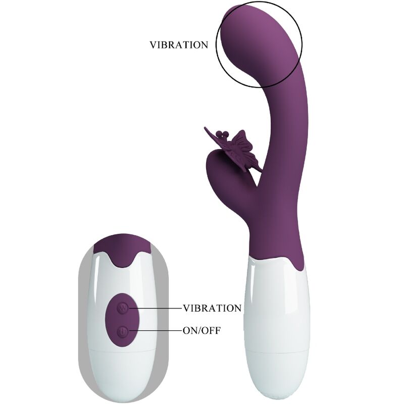 PRETTY LOVE Butterfly Kiss – Rabbit-Vibrator mit Schmetterlingsarm, lila