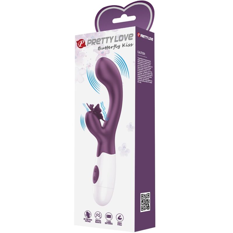 PRETTY LOVE Butterfly Kiss – Rabbit-Vibrator mit Schmetterlingsarm, lila