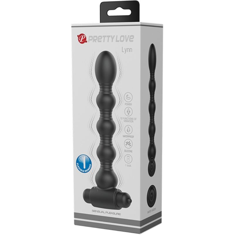 PRETTY LOVE Lynn – Silikon-Analplug mit 10 Vibrationsfunktionen, schwarz