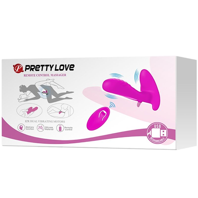 PRETTY LOVE – MASSAGGIATORE E VIBRATORE 12 VIBRAZIONI TELECOMANDO VIOLA