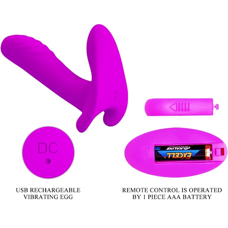 PRETTY LOVE – MASSAGGIATORE E VIBRATORE 12 VIBRAZIONI TELECOMANDO VIOLA