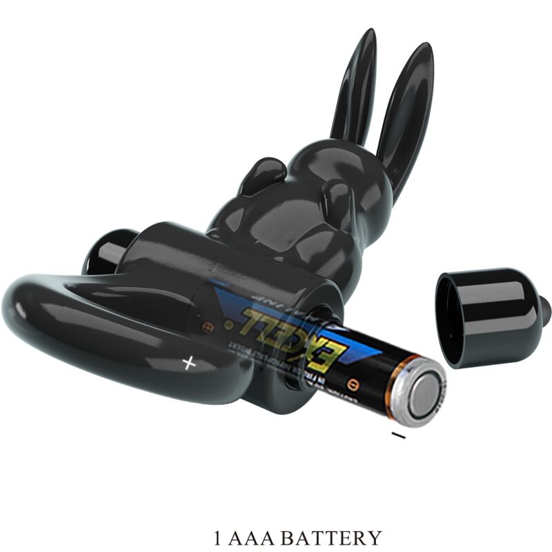 PRETTY LOVE – Aufregender Rabbit-Vibrationsring, Schwarz