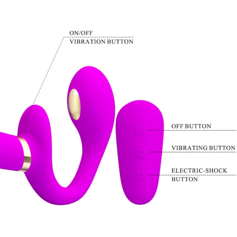 PRETTY LOVE – THUNDERBIRD DOUBLE VIBRATEUR STRAP-ON TÉLÉCOMMANDE VIOLET