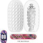 PRETTY LOVE – COQUETTISH BALLS SILICONE MALE MASTURBATOR WHITE