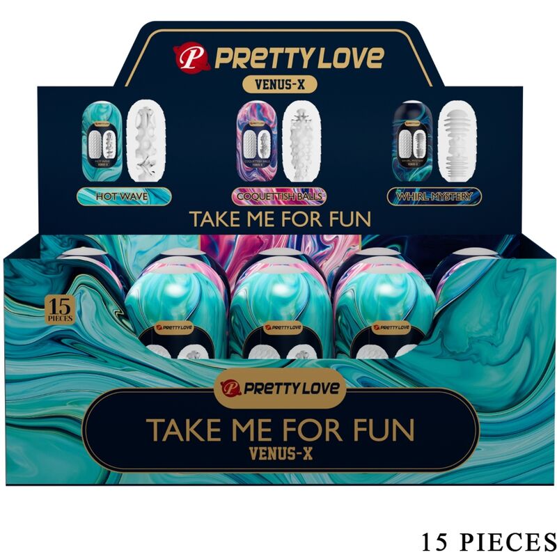 PRETTY LOVE Venus X – 15er-Set männliche Masturbatoren, weiss