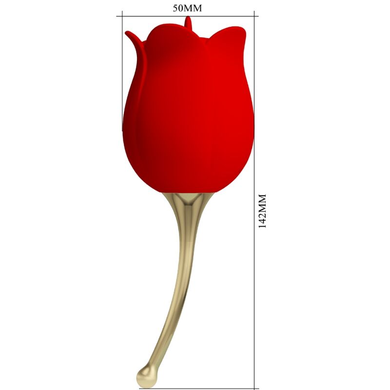 PRETTY LOVE – ROSE LOVER STIMOLATORE CLITORIDEO ROSE 12 VIBRAZIONI ROSSO