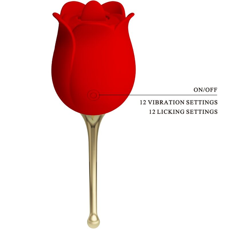 PRETTY LOVE – ROSE LOVER STIMOLATORE CLITORIDEO ROSE 12 VIBRAZIONI ROSSO