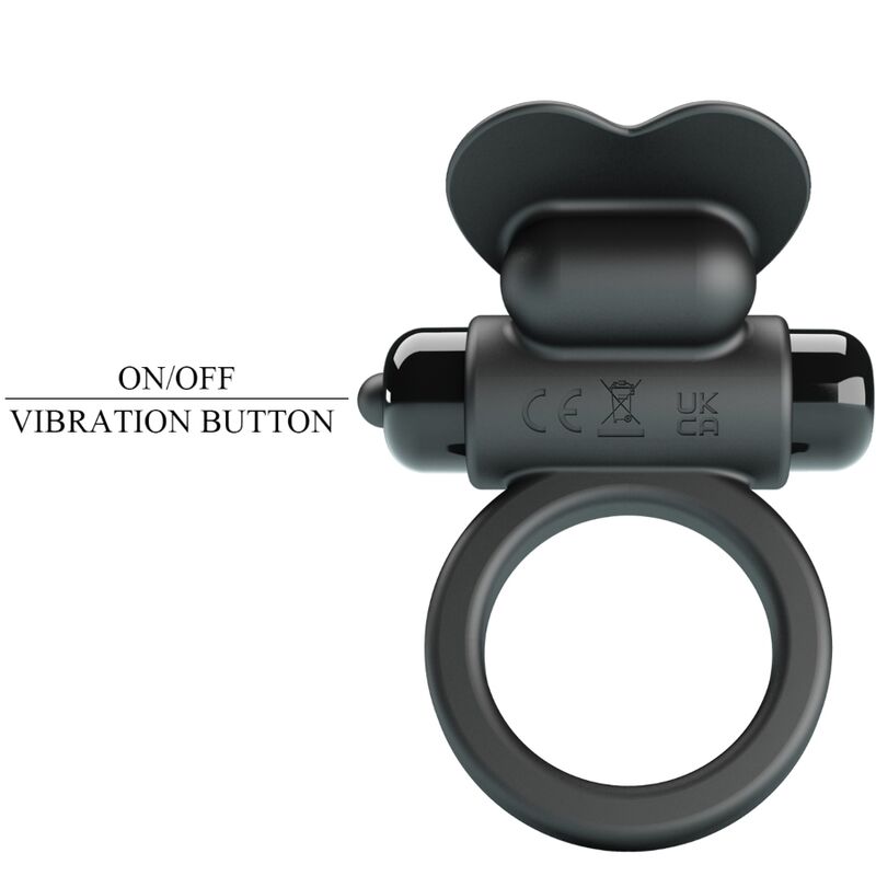PRETTY LOVE – DEBONAIRE ANELLO VIBRANTE CONIGLIO 10 VIBRAZIONI NERO