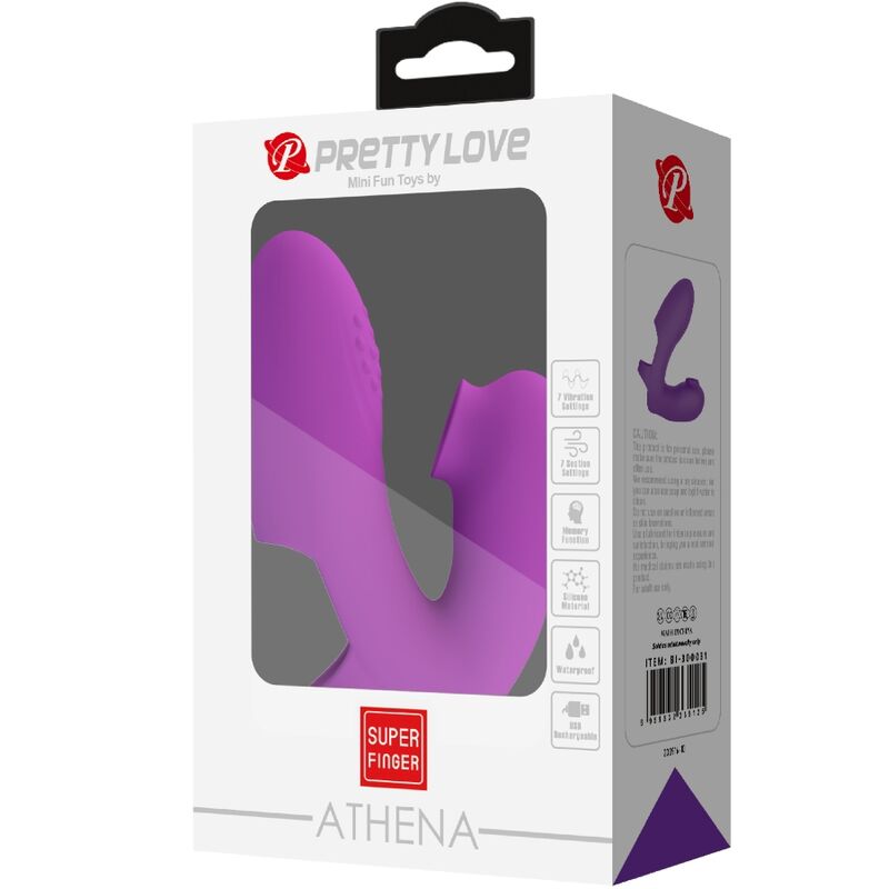 Pretty Love Athena – Fingervibrator mit Klitorisstimulator, Lila