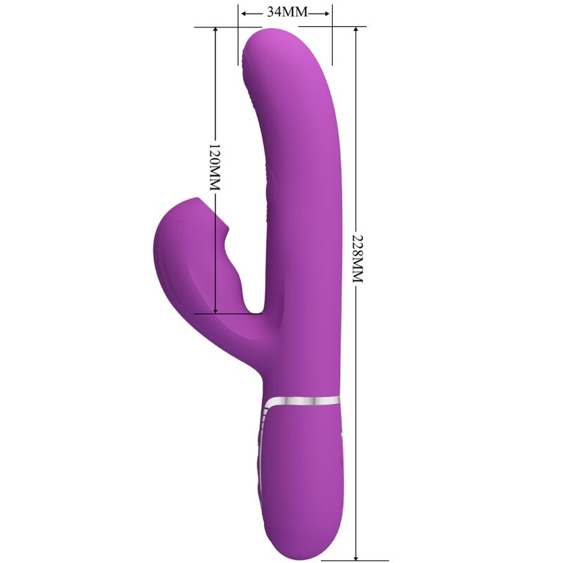 PRETTY LOVE – PERLITA 3 IN 1 MULTIFUNCTION RABBIT VIBRATOR PURPLE
