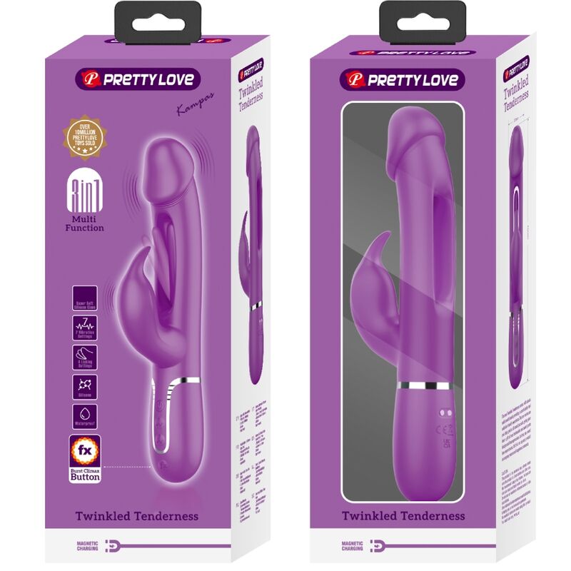 Pretty Love – Kampas 3-in-1 Rabbit-Vibrator, Lila