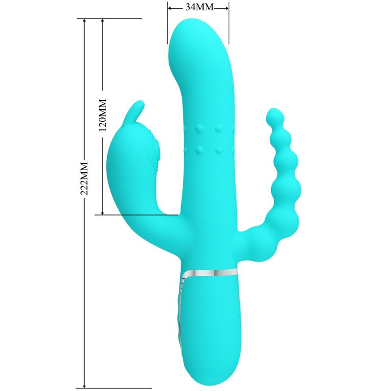 Pretty Love Cammy – 4-in-1-Rabbit-Vibrator mit Dreifachstimulation, Blau