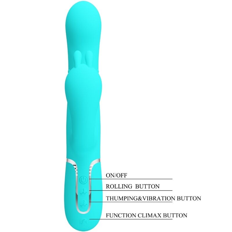 Pretty Love Cammy – 4-in-1-Rabbit-Vibrator mit Dreifachstimulation, Blau