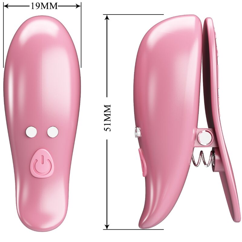 Pretty Love Cailey – Vibrierende Nippelklemmen mit Fernbedienung, Rosa