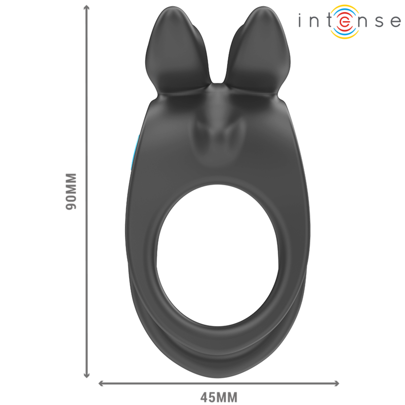 INTENSE – SAM VIBRATOR DOUBLE PENIS RING 10 VIBRATIONS BLACK