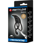 PRETTY LOVE – SETH DOPPIO ANELLO VIBRANTE CONIGLIO 7 VIBRAZIONI NERO