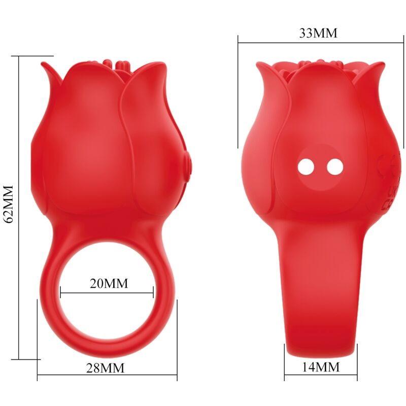 Pretty Love – Jae Fingervibrator in Rosenform, Rot