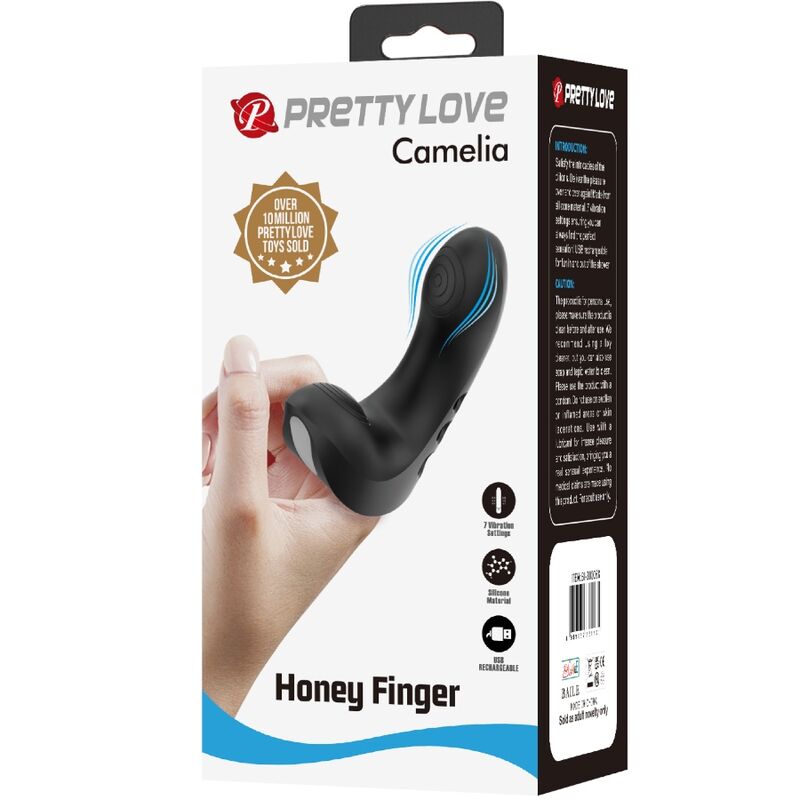 PRETTY LOVE – Camelia Fingervibrator, 7 Modi, Schwarz
