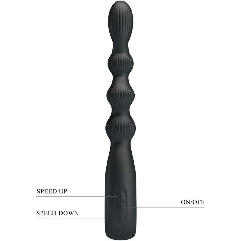 PRETTY LOVE – FEDERER ANAL VIBRATOR 12 VIBRATIONS BLACK