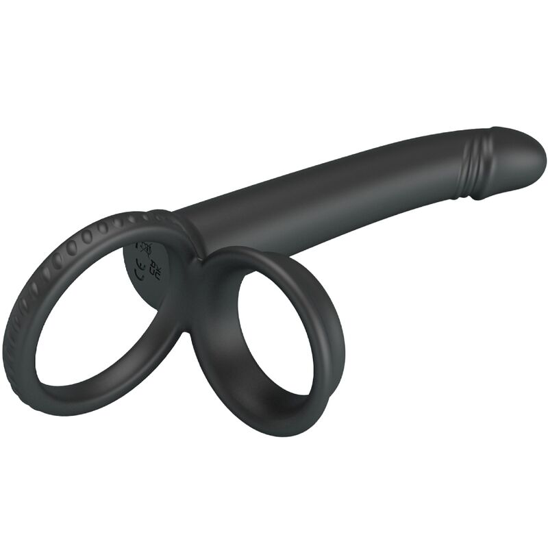 PRETTY LOVE – Dillion Doppelter Vibrationsring, Schwarz