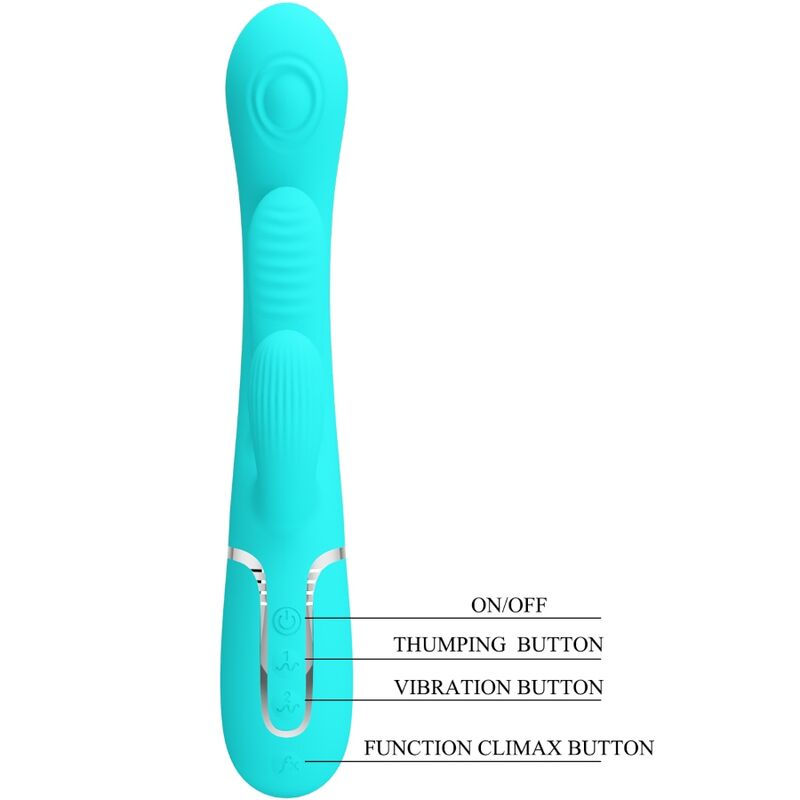 PRETTY LOVE – SHANIA TRIPLE RABBIT MULTIFUNCTION VIBRATOR 3 IN 1 BLUE