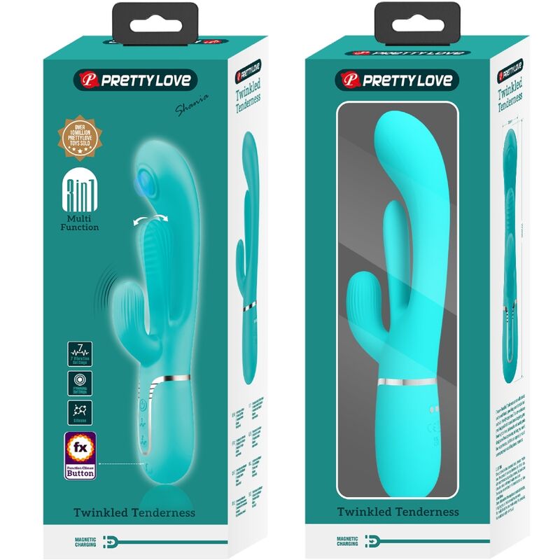 PRETTY LOVE – SHANIA TRIPLE RABBIT MULTIFUNCTION VIBRATOR 3 IN 1 BLUE