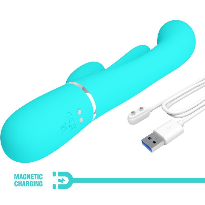 PRETTY LOVE – SHANIA TRIPLE RABBIT MULTIFUNCTION VIBRATOR 3 IN 1 BLUE