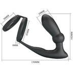 PRETTY LOVE – EMONI PENIS RING + ANAL PLUG 12 VIBRATIONS BLACK