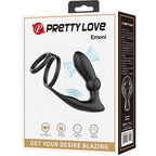 PRETTY LOVE – EMONI PENIS RING + ANAL PLUG 12 VIBRATIONS BLACK