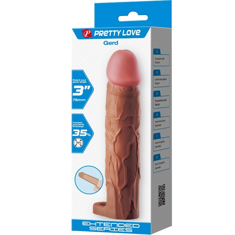 PRETTY LOVE – Gerd Penishülle mit 7,6 cm Verlängerung, Mulatte