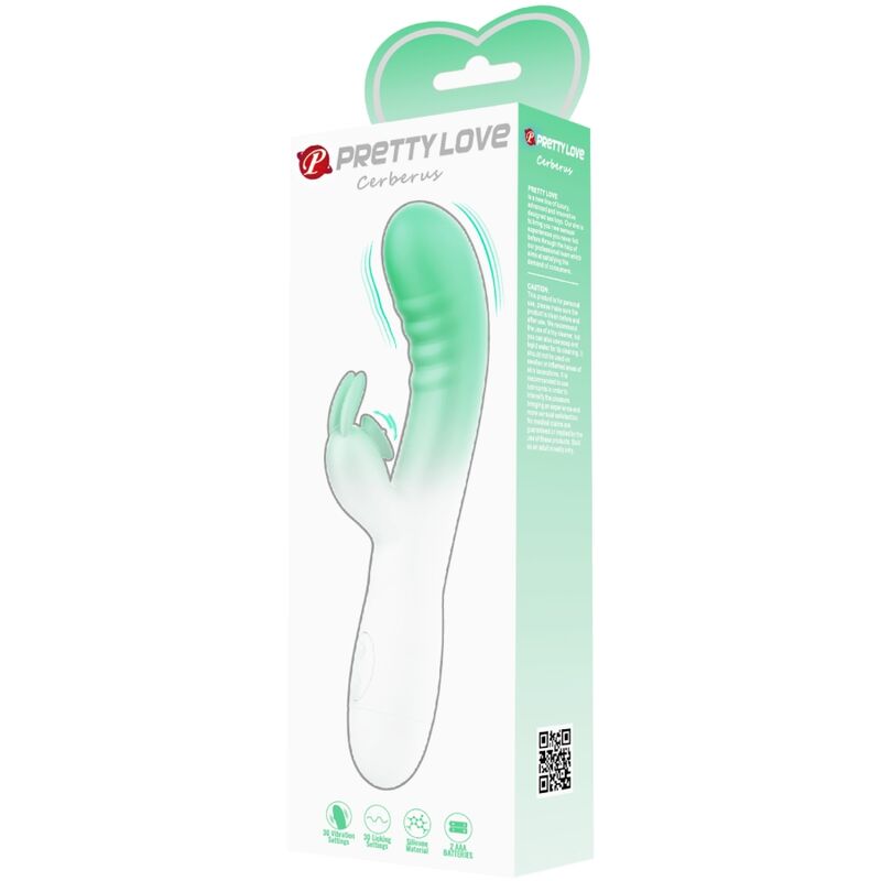 PRETTY LOVE – VIBRATEUR LAPIN CERBERUS 30 VIBRATIONS VERT