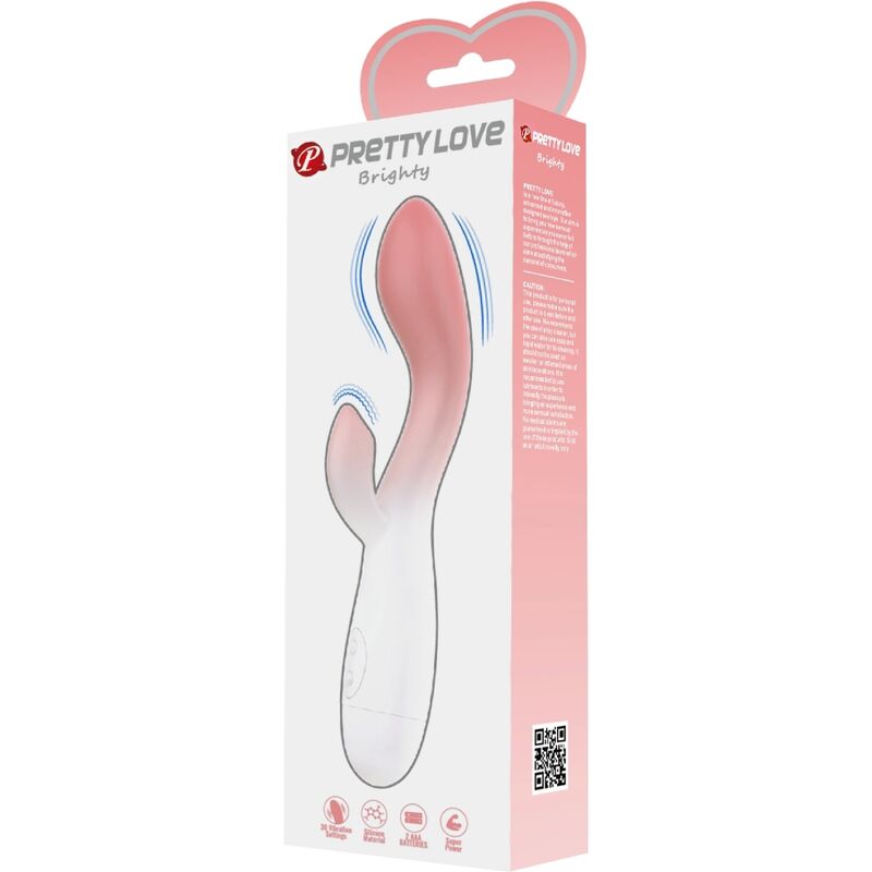 PRETTY LOVE – VIBRATORE PUNTO G LUMINOSO + STIMOLATORE CLITORIDEO 30 VIBRAZIONI ROSA