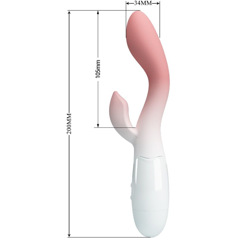 PRETTY LOVE – VIBRATORE PUNTO G LUMINOSO + STIMOLATORE CLITORIDEO 30 VIBRAZIONI ROSA
