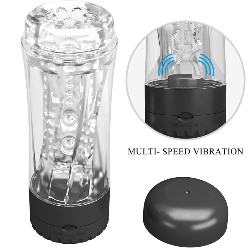 PRETTY LOVE – TAMARA MALE MASTURBATOR MULTI-SPEED VIBRATOR BLACK