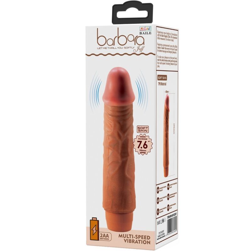 BAILE – JEFF REALISTIC VIBRATOR 19.5 CM MULATTO