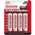 AIWA – X-tra Alkaline AA-Batterien, LR6, 4er-Blister