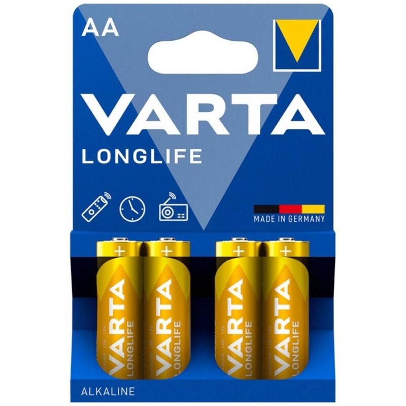 VARTA – Pile alcaline longue durée AA LR6, 4 pièces