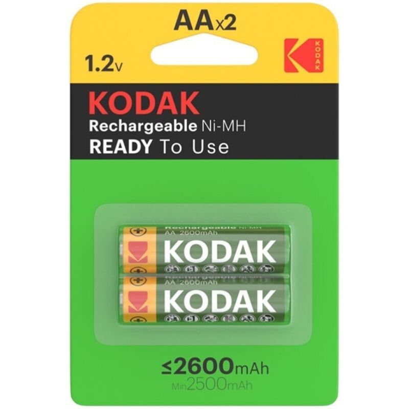 Kodak – Rechargeables piles AA 2600 mAh, lot de 2