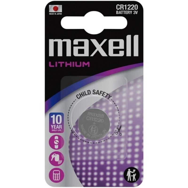 MAXELL – Lithium-Knopfbatterie CR1220, 3V
