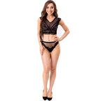 LIVCO CORSETTI FASHION – ELIN LC 20212 REGGISENO + SLIP NERO S/M