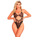 SUBBLIME – TRANSPARENT BODYSUIT WITH HOLLOW LACE