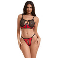 SUBBLIME – ENSEMBLE SOUTIEN-GORGE À FERMETURE ÉCLAIR EN CUIR VERNI ROUGE