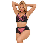 SUBBLIME – BH-Set aus Lackleder und Mesh mit Zipper, Rosa