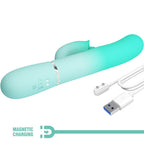 PRETTY LOVE – VIBRATEUR LAPIN MULTIFONCTION GIGI VERT AQUA