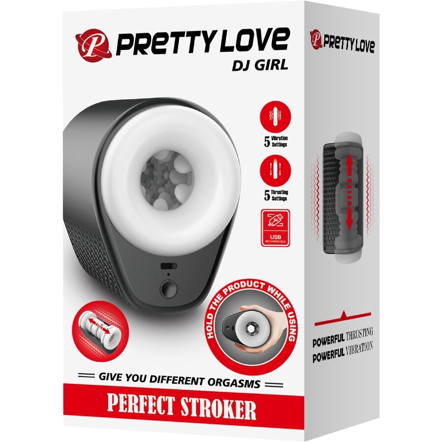 PRETTY LOVE DJ Girl – Masturbator mit Vibration, 5 Einstellungen, schwarz