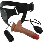 PRETTY LOVE – UNIVERSAL HARNESS BRIEFS WITH VIBRATING AND SQUIRTING DILDO 15.5 CM MULATO
