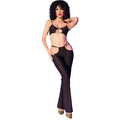 CHILIROSE CR 4851 – Top & Leggings-Set mit goldenen Accessoires, Schwarz